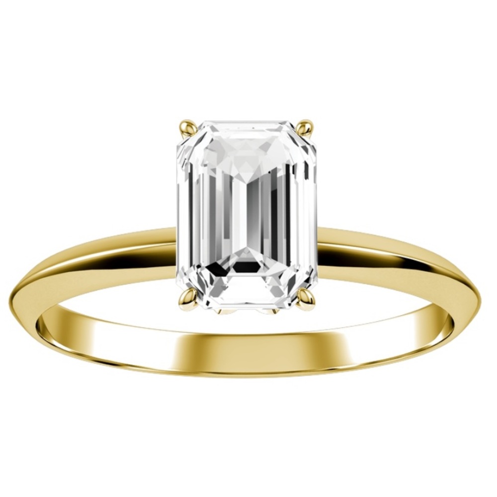 1 ct. emerald cut diamond solitaire ring (gold)